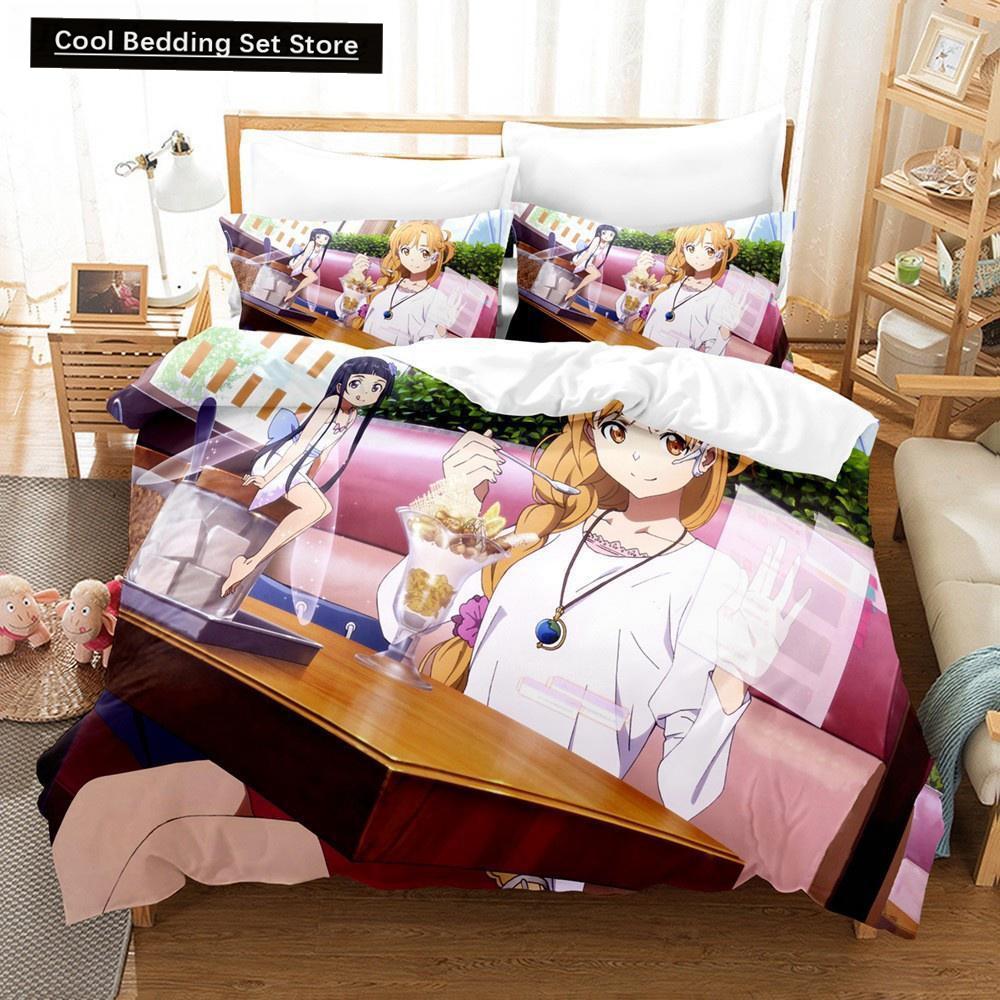 Sword Art Online Bedding Set 3D Anime Print Polyester Quilt Cover Pillowcases Queen King For Kids Gift Anime Duvet Cover Sets