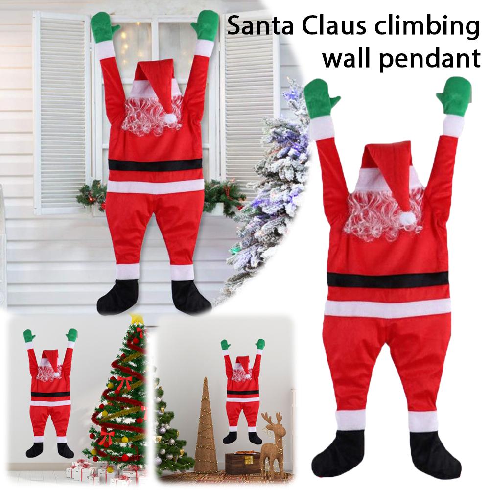 Climbing Santa Claus for Window, Balcony, Roof, Chimney, Home Christmas Decoration Hanging Santa Claus Outdoor Decor