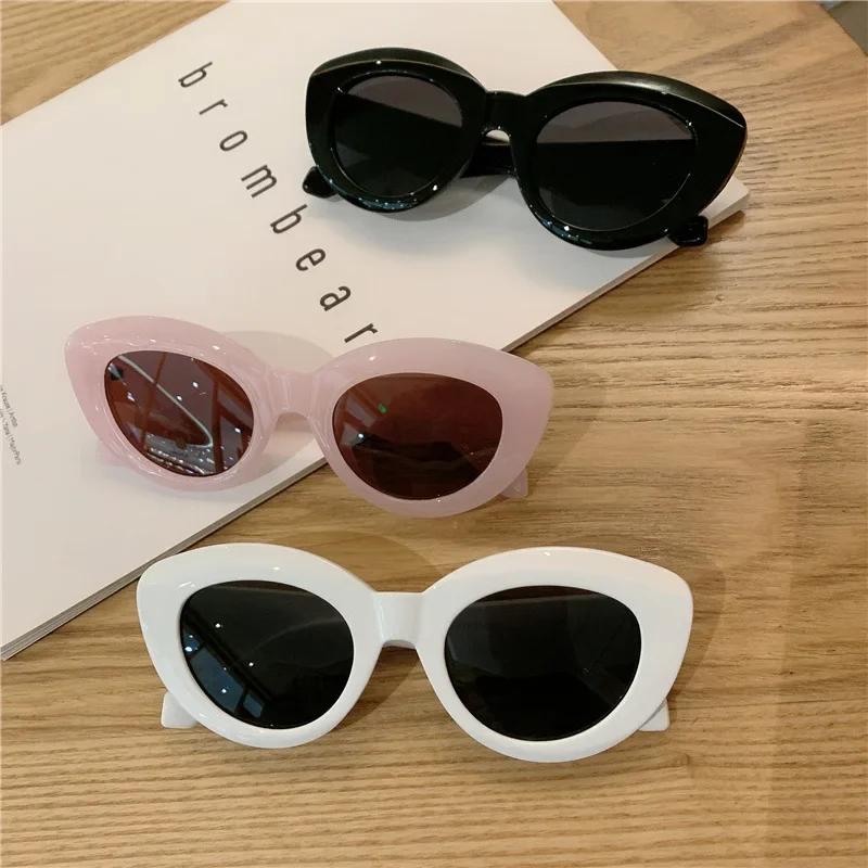 New Fashion Oval Sunglasses For Women Cat Eye Style Uv400 Protection Eyewear Jelly Color Sun Glasses