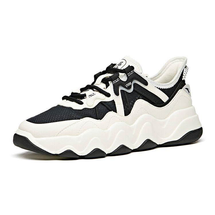 Anta Lifestyle Series Fabric Synthetic Leather Fashion Versatile Wear Resistant Lightweight Breathable Non-Slip Low-Top Skate Shoes 122128081-4