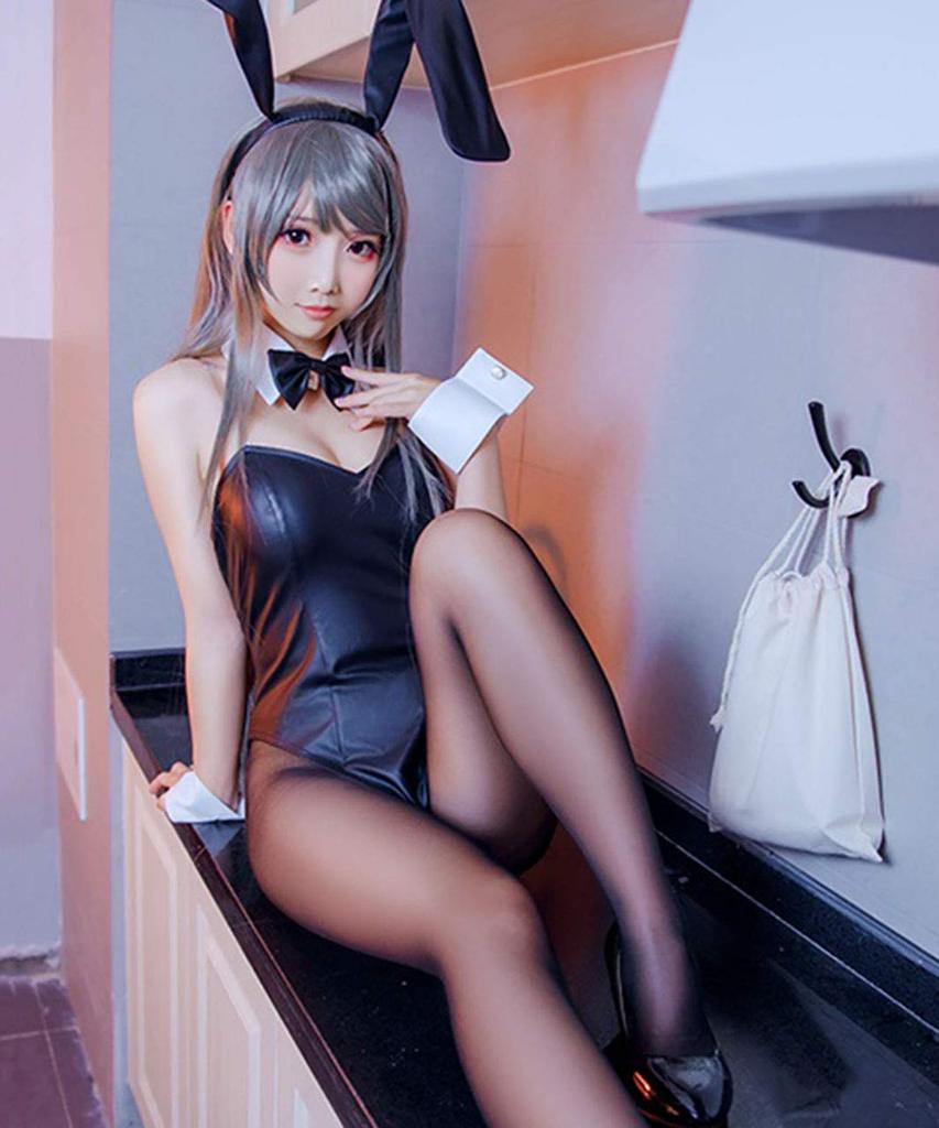 Rascal Does Not Dream of Bunny Girl Senpai Mai Sakurajima Cosplay Costume with Wig [Milky Time] (Size M)