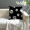Fashion Black Cat Paw Prints Office Cushion Pillowcase Car Cushion Cover45X45Cm Lumbar Pillowcase Sofa Pillowcover