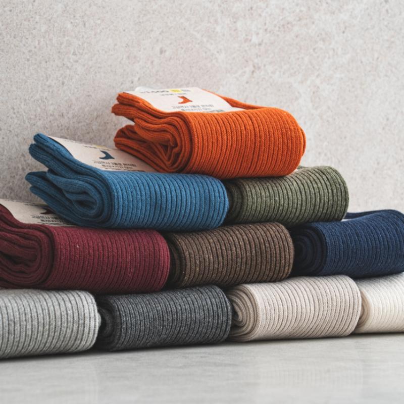 Monfoot Herr Ribbade Långhalsstrumpor Orange