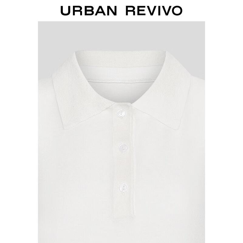 UR 2025 Women's Solid Casual Short-Sleeve Lapel Knit Top