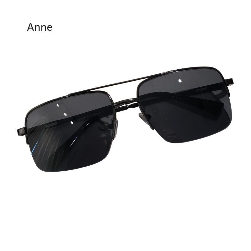 Men's and Women's Metal Sunglasses Square Half Frame Rice Nails Casual Trend Personality Retro Fashion Outdoor Sports Eyeglasses