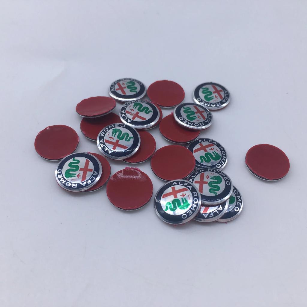 For Alfa Romeo 2026 Hot Sticker 10pcs 11mm 14mm 15mm Car Key new Black green gold red silver clover Emblem Stickers ForAlfa Rome