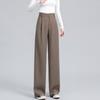 Fashion New Solid Straight Casual Wide Leg Pants Women Slim Fit High Waist Loose Women's Long Suit Pants Elegant Office Lady Simple Trousers 26034