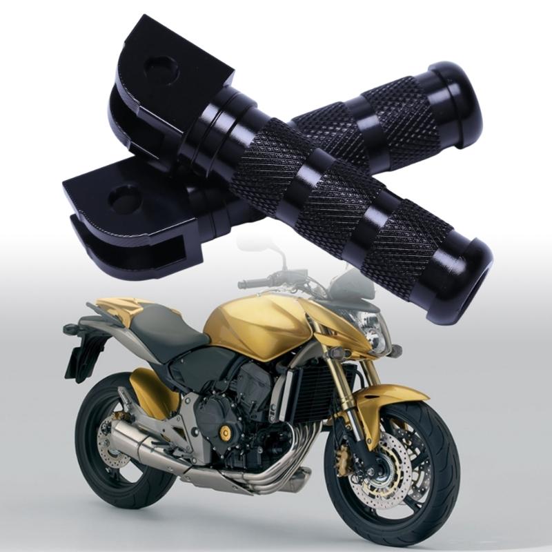 Knurled Motorcycle Foot Pegs with Forked Mounting-Hole End, Machined Aluminum Assembly for Replacement Projects