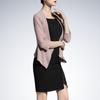 Women Cardigan Blazer Solid Color Long Sleeve Open Stitch Lapel Formal Business OL Commute Style Soft Breathable Thin Lady Coat