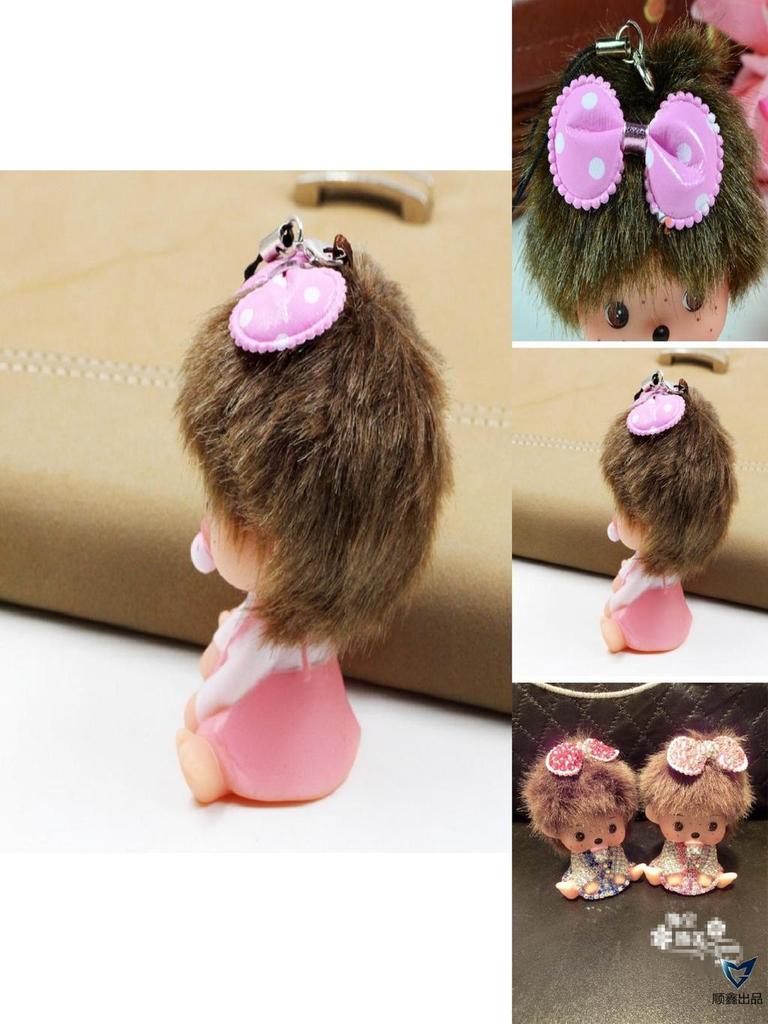 Llavero Muñeca Monchichi Llave de Coche Anillo de Cartera Accesorios para Bolso de Mujer Colgante