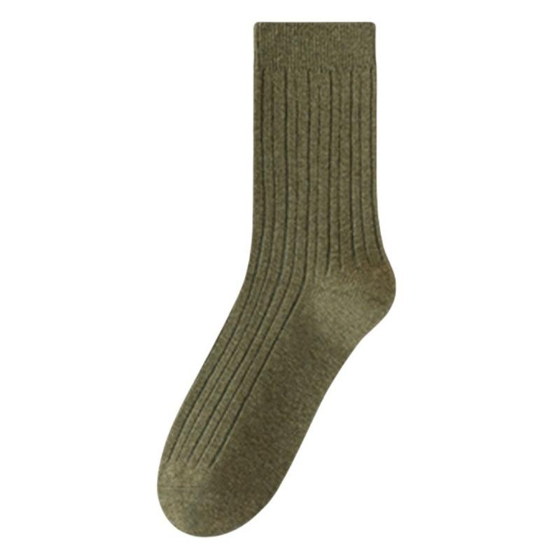 5 Pairs of Women's Spring and Autumn Style New Cylinder Pure Cotton Pile Socks