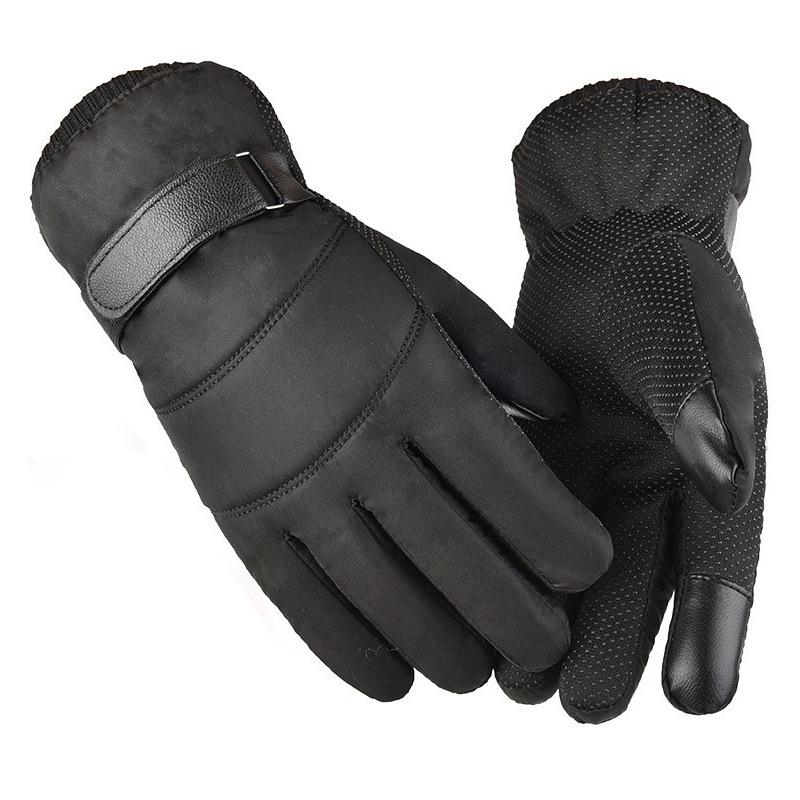 

Пуховые хлопковые перчатки для мужчин, чтобы согреться зимой one size fits all чёрный