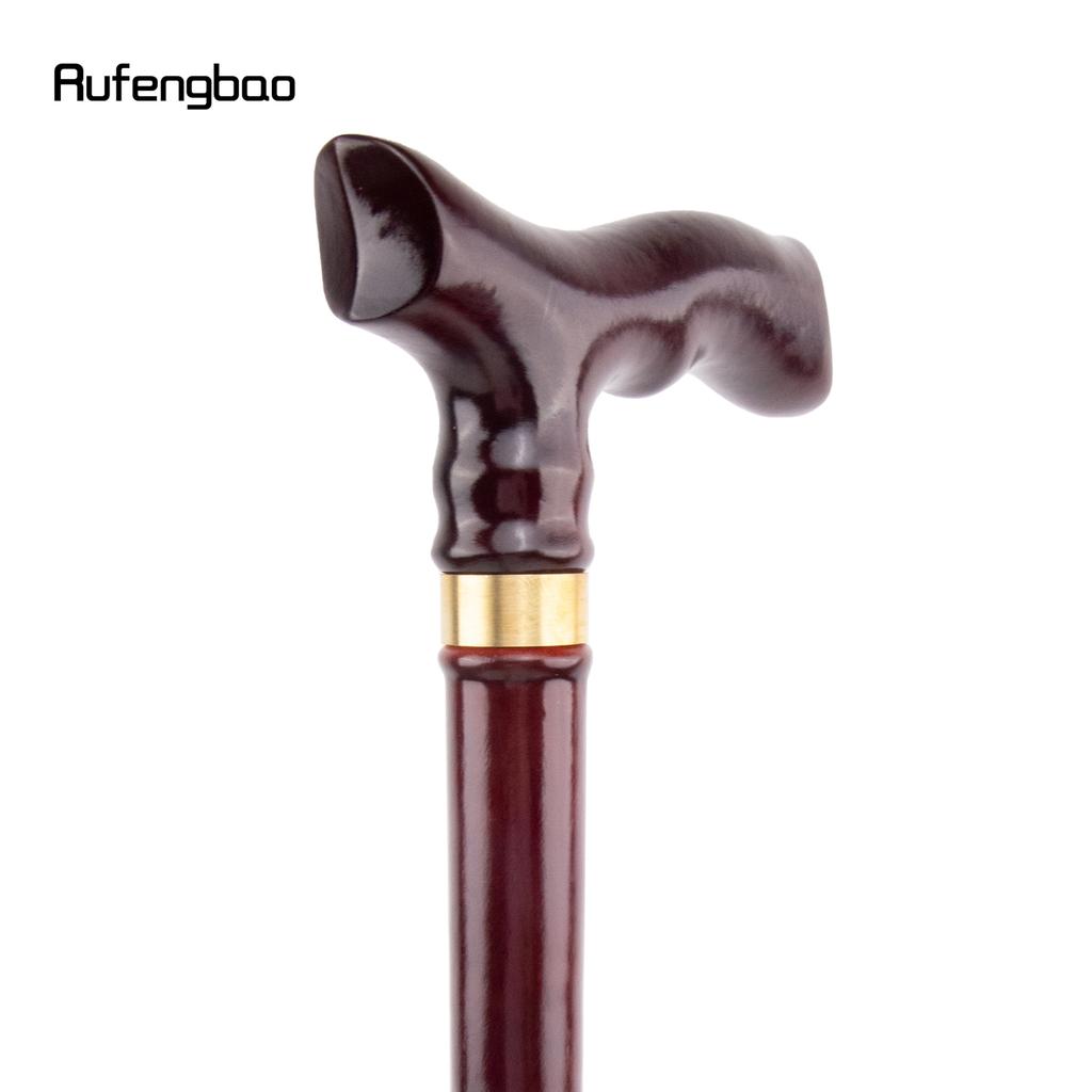 Red Wooden Single Joint Fashion Walking Stick Decorative Cospaly Party Walking Cane Halloween Mace Crutch  Wand Crosier 93cm