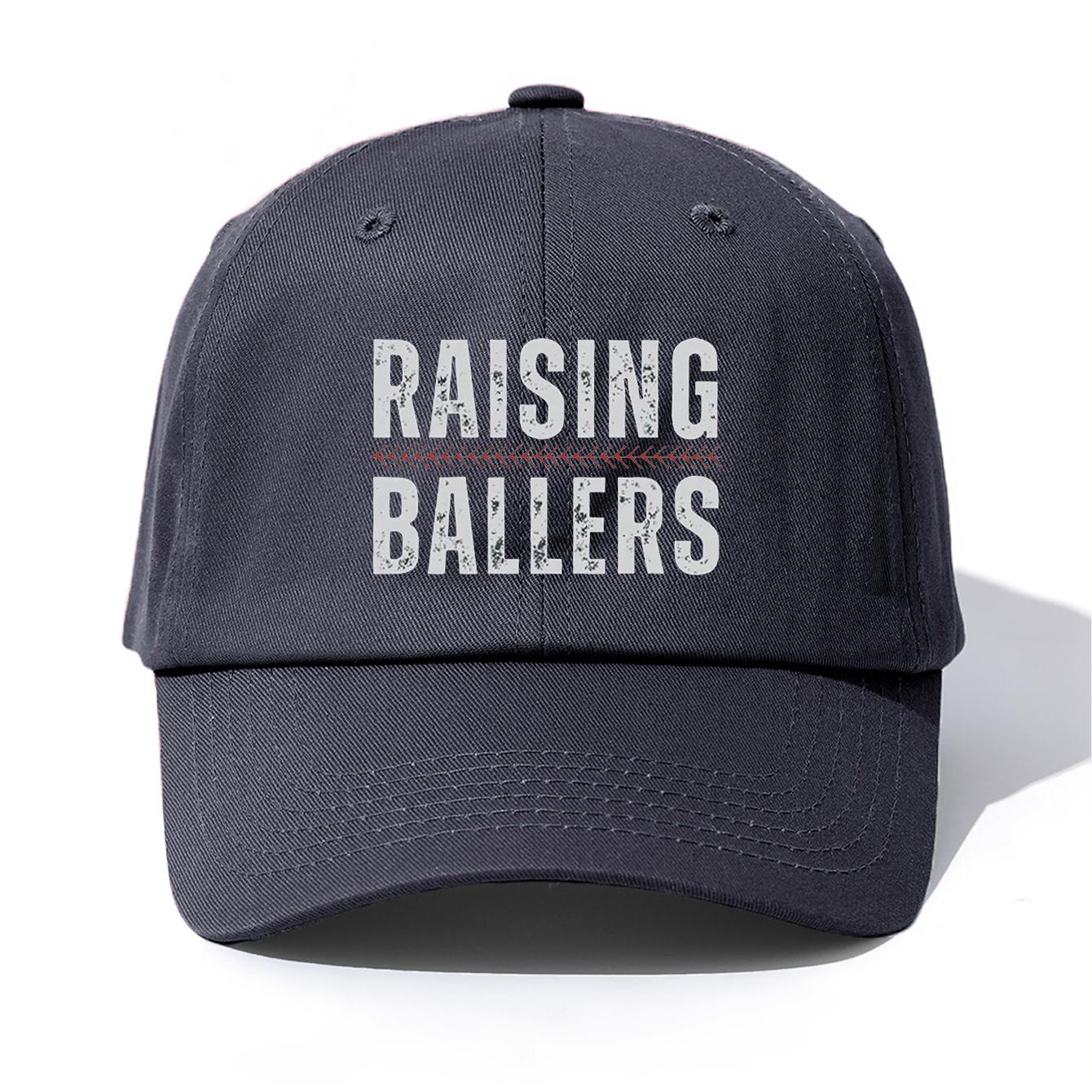 

1pc RAISING BALLERS Print Baseball Cap for Adults,Minimalist Retro Style Casual Soft Adjustable Dad Hat,Perfect As Gift серый