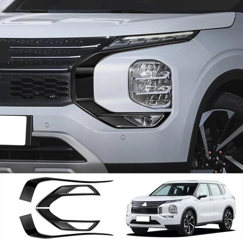 Voor Mitsubishi Outlander 2016-  2024 Koplamp Lamp wenkbrauw koplampkap sierlijst Voor Mistlamp Mistlamp Lampkap sticker