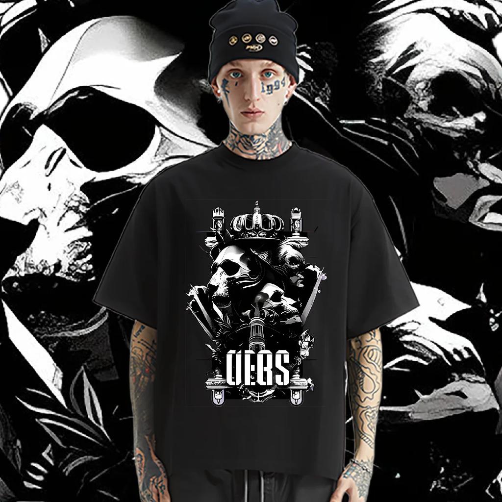 Große Größe Lockerer Vintage Ästhetischer Pullover Rundhals Für Herren Bedruckte Oberteile 2024 Sommer Heißer Verkauf XL Bequeme Dehnbare Kleidung