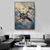 Poster Avioane de Luptă Combate Aeriene Avioane Vintage Decolare Pictură pe Pânză Artă Murală Imagini pentru Sufragerie Decor Acasă