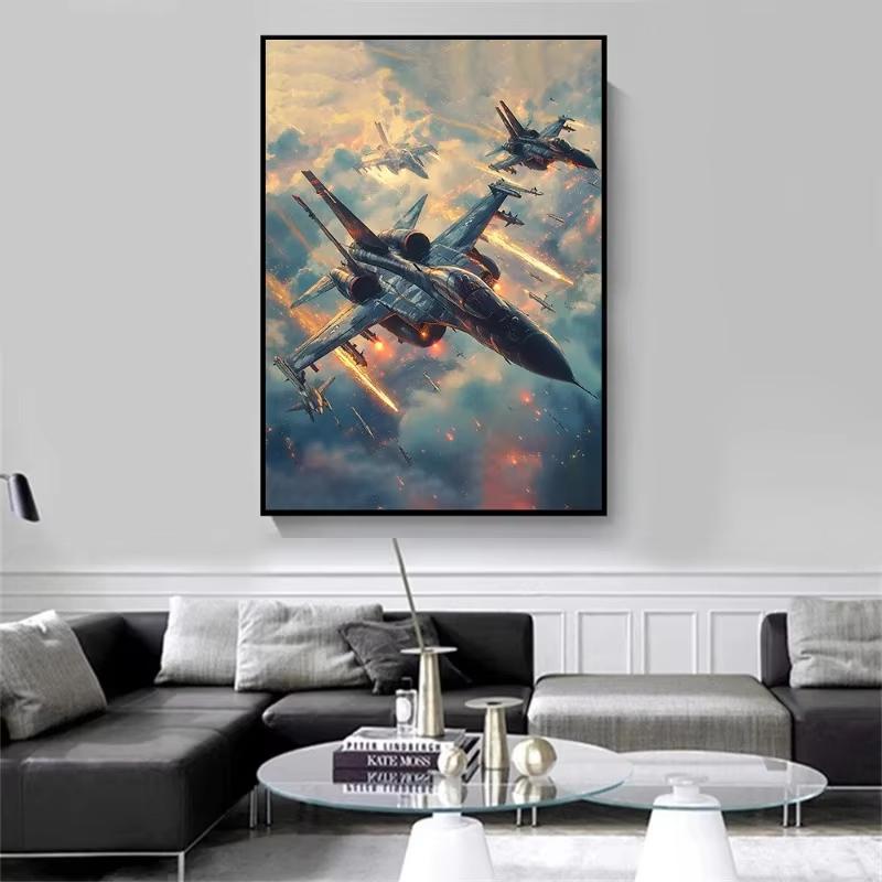 Poster Avioane de Luptă Combate Aeriene Avioane Vintage Decolare Pictură pe Pânză Artă Murală Imagini pentru Sufragerie Decor Acasă