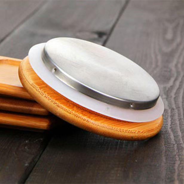 Bambus/Edelstahl Deckel für High Borosilicate Glas Wasserflasche oder Teekanne