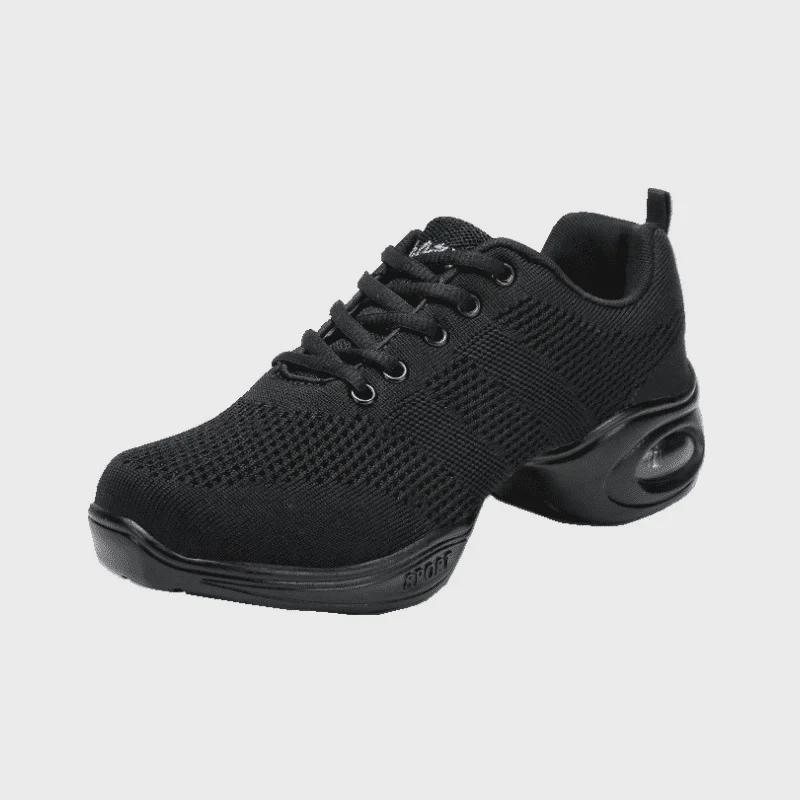 Dámské čtvercové taneční boty s měkkou podrážkou, prodyšná síťovina, celoroční, zvyšující výšku