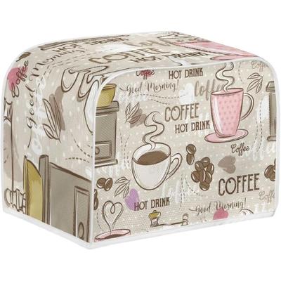 Cubiertas para Tostadora con Patrón de Café 2 Rebanadas Ranura Ancha Antipolvo Protectores de Huellas Dactilares y Protección contra Grasa Antisalpicaduras Lavable a Máquina Regalo para Mujer