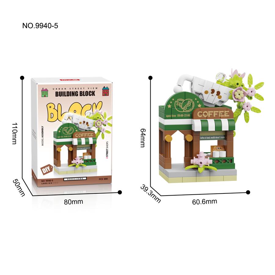 Non-Toxic Mini City Store Building Toys Fast Food Restaurant Street View Building Blocks Educational Toys Kids Gifts