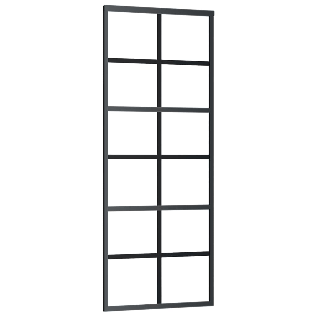 Vidaxl Sliding Door With Hardware, Esg Glass And Aluminium, 76X205 Cm