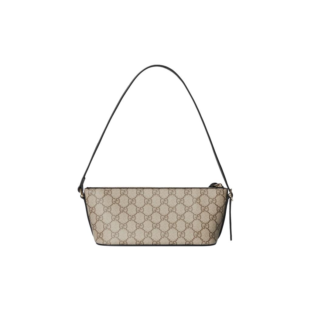 Gucci GG Emblem Light Gold Hardware Fabric Shoulder Bag Small Women shoulder bag Black Brown 847281-FAEUC-9741