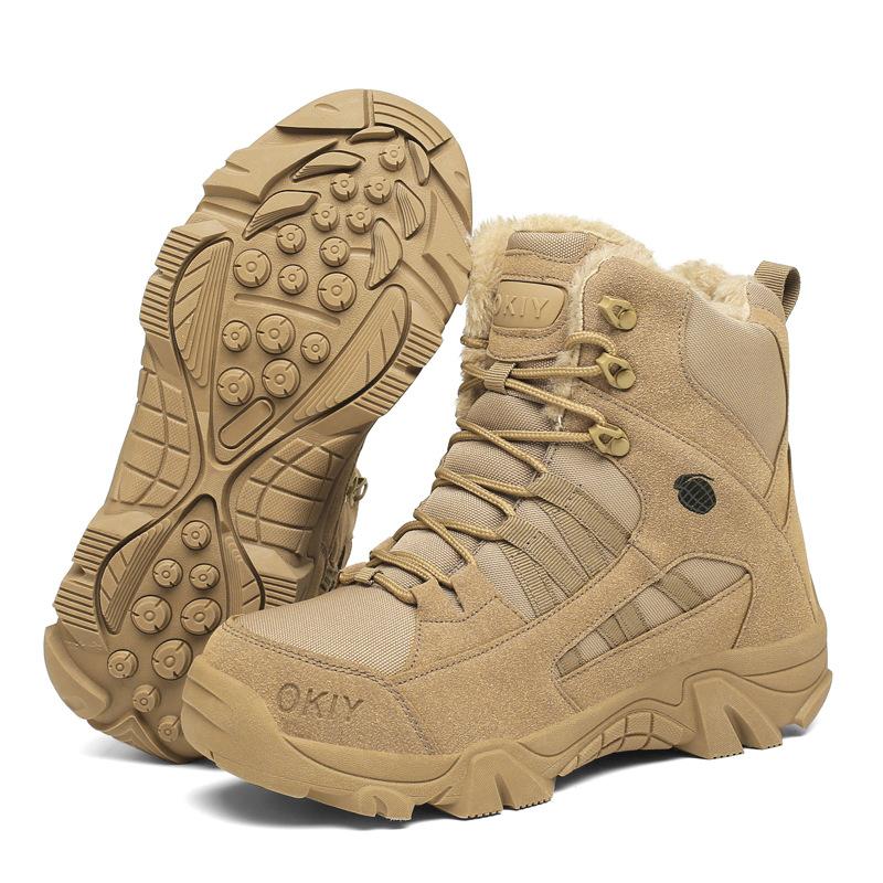 New Tactical Boots Men Special Plus Velvet Force Leather Desert Combat Ankle Boot Men's Shoes Tenis Masculino