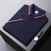 Summer Ice Silk Polo Shirt High-End T-Shirt Solid Color New Half Sleeve Non-Marking Casual Lapels Business Thin Menswear