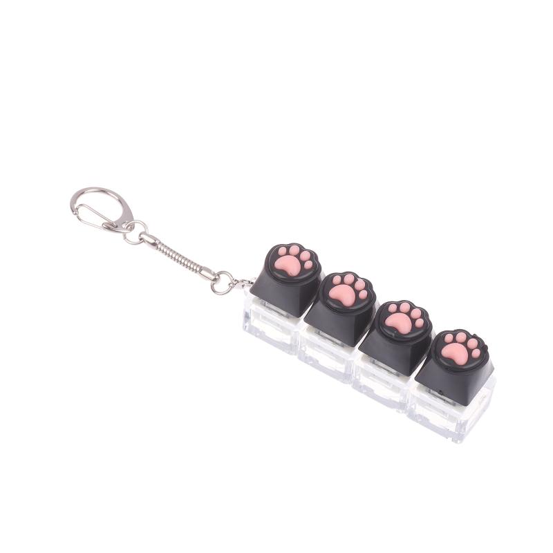 Silicone Cat Paw Keychain Stress Relief Toy For Keyboard Lovers Portable Keyring Gifts