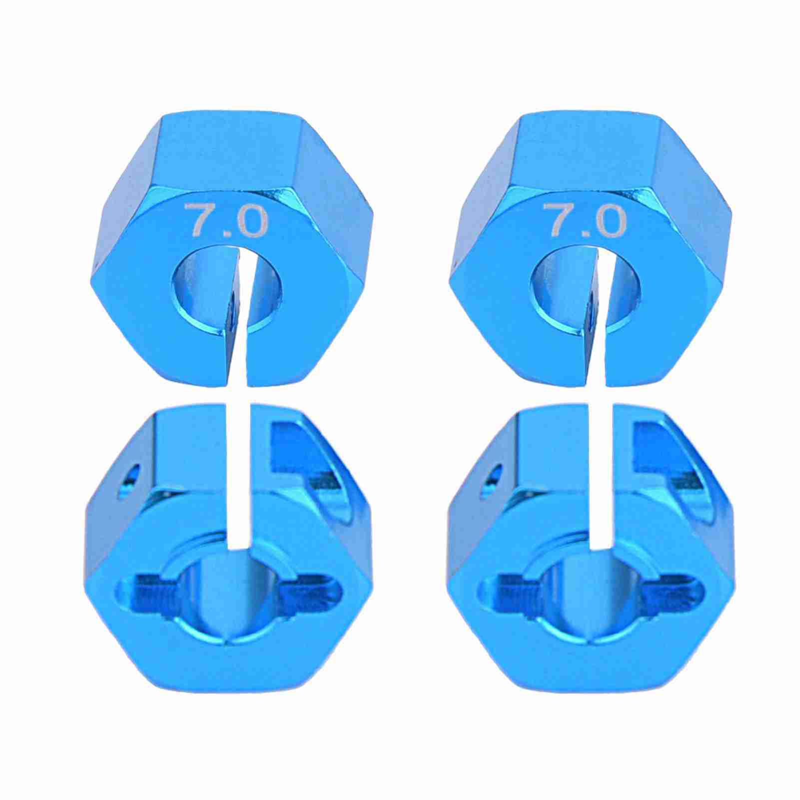 

4Pcs Set 12mm 7.0 Wheel Hex Drive Adapter Hub RC Model Vehicle Accessory With Pins & Screws білий