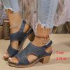 Fashion Women's Fashion Thick Sole Hollow Sandals Summer High Heel Peep Toe Sandal Female New Back Strap Square Heel Sandalias Mujer