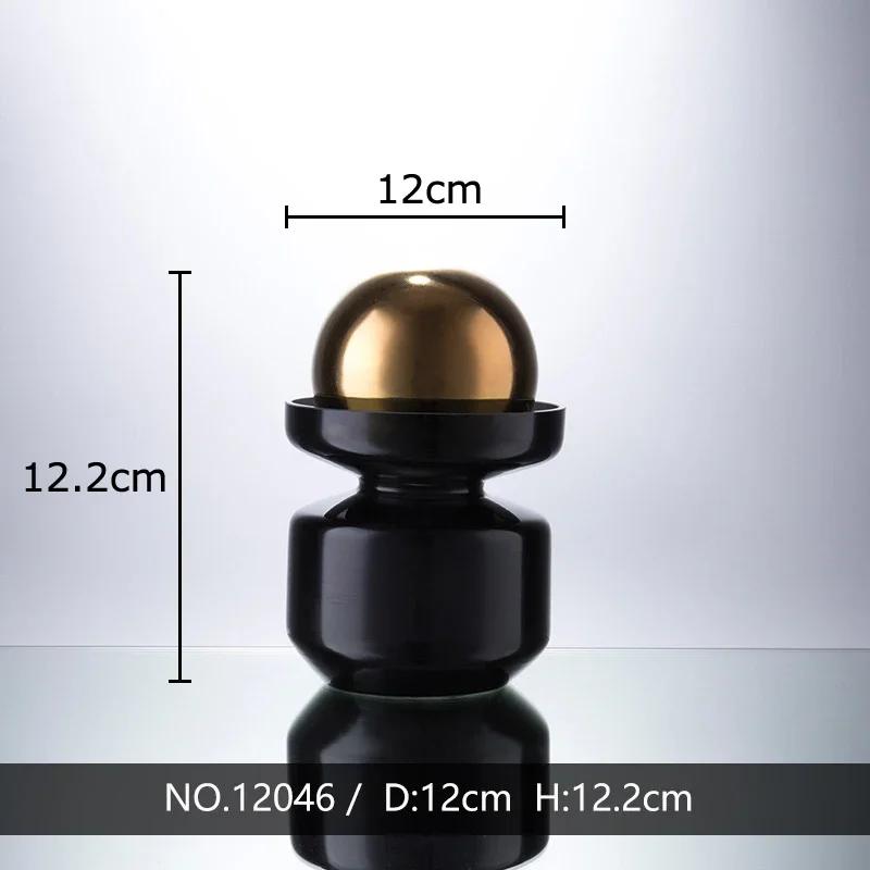 

Minimalism Glass Vase with Golden Ball Lid Desk Decoration Flower Arrangement Hydroponics Floral Plant Pots Room Aesthetic Decor
