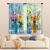 2 pcs, filtering curtains (excluding rods, non-movable, without batteries) Vibrant Floral Mason Jar for use in bedrooms and