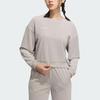 adidas Women's Casual Crewneck Cropped Sweatshirt Light Gray  IW4034