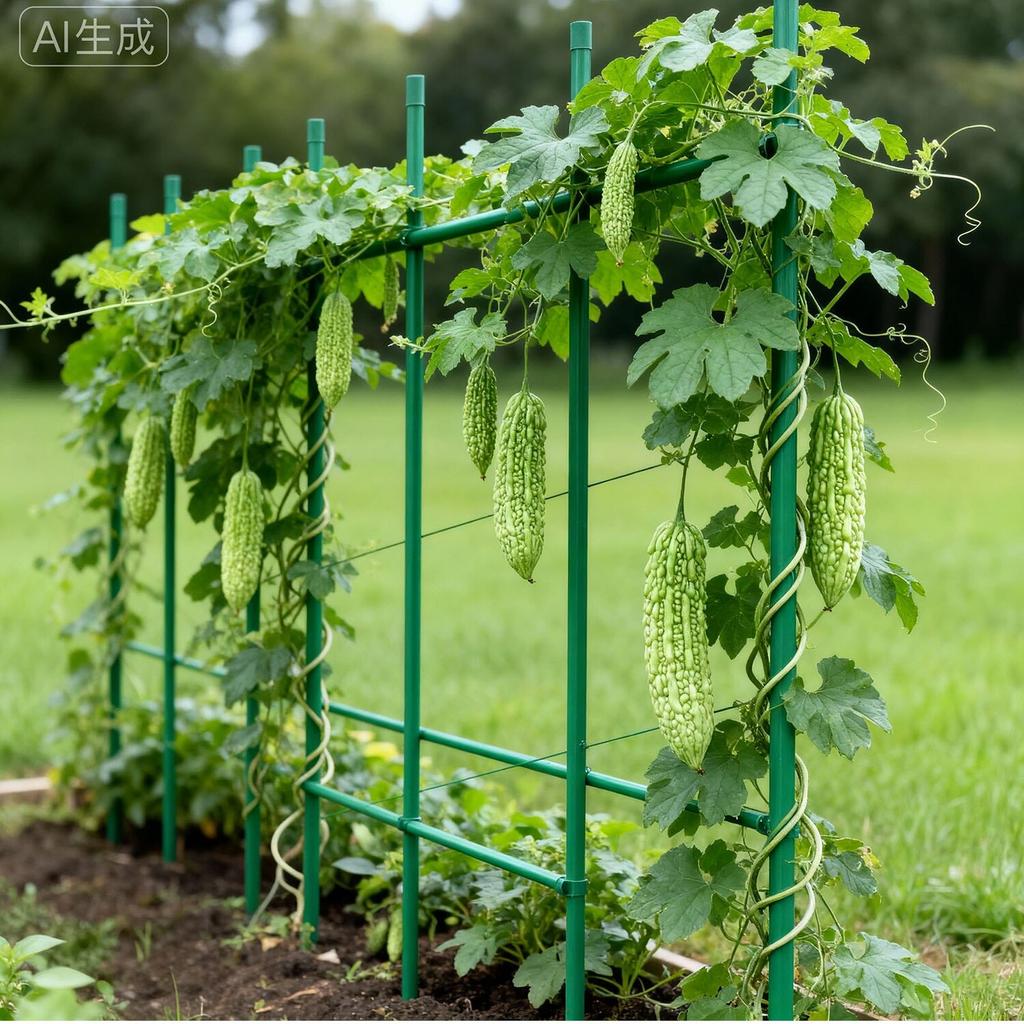 Garden Stakes, 15 Pack, 1705 mm, Plastic Coated Metal Tomato Stakes, Garden Sticks for Plants Support, with Pointed End and Non-Slip Bumps for Growing