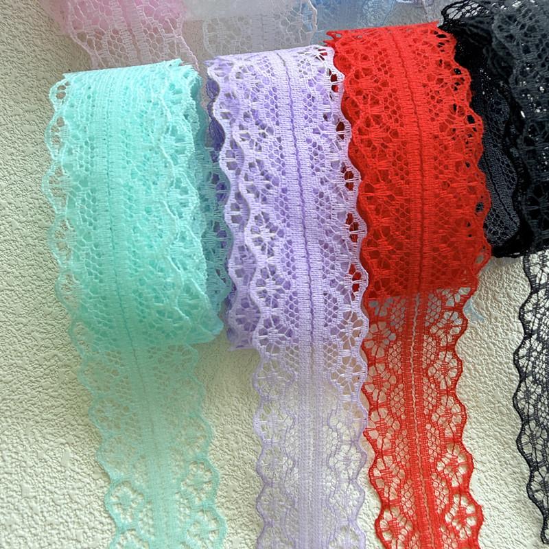 3cm Colorful Lace Trim for DIY Hair Accessories & Bow Knot Decoration - Graduation Brooch & Ribbon Craft J53.