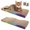 Set of 2 Cardboard Scratching Boards for Cats Made from Recycled Cardboard with Catnip - 64 X 22 X 5 Cm