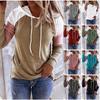 Women Fashion Casual Sweatshirt Matching Long Sleeve Patchwork Sport Top