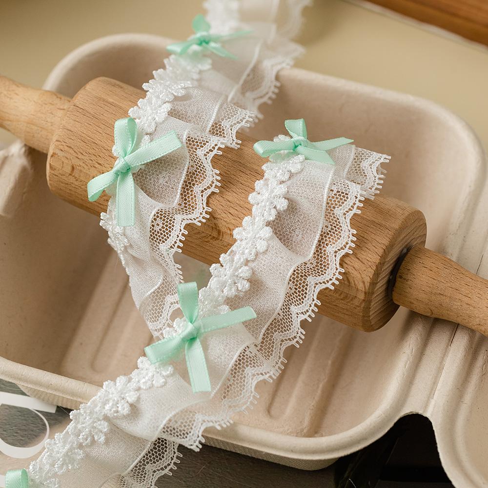 2Meters Doll Clothes Pet DIY Lace Trim Ribbon For Decorative Clothing Sewing Accessories Needlework Bow Fabric DIY Crafts Supply