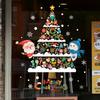2025 Cartoon Christmas Window Sticker Noel Glass Wall Decor Xmas Tree Static Electricity Sticker Wreath Santa Merry Christmas