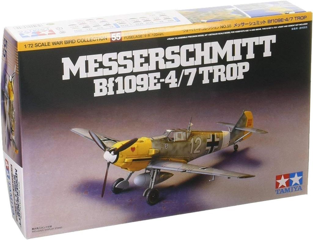 Tamiya Warbird Collection 55 Messerschmitt Bf109 TROP Plastic Model Kit 60755 No. 1/72 E-4/7