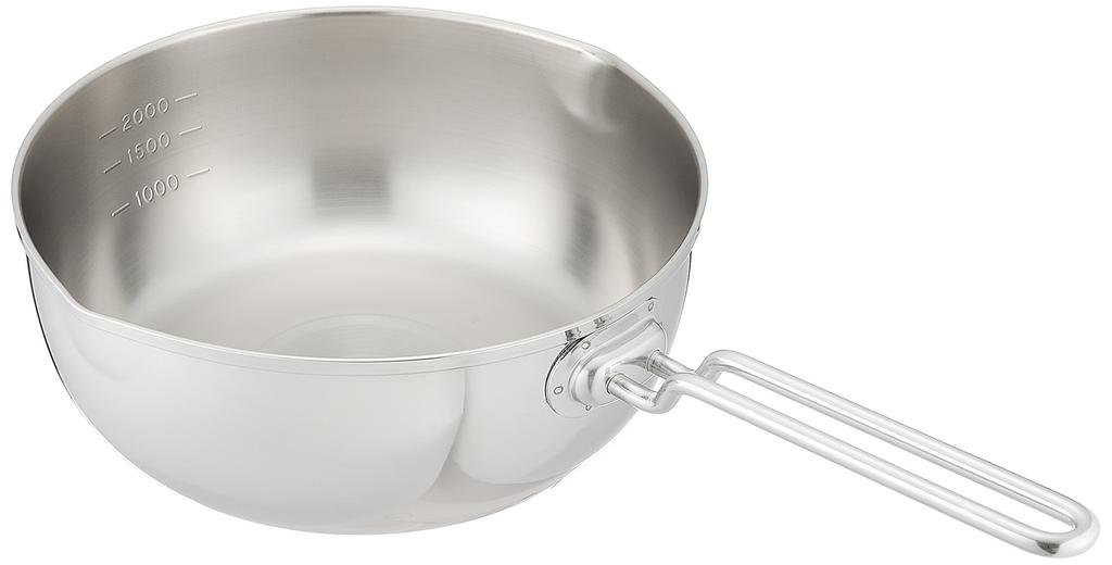 Endo Shoji Commercial Yukihira Saucepan, 22cm, with Handle and Measuring Scale, Triple-Layer Stainless Steel, Made in Japan, AYK52022