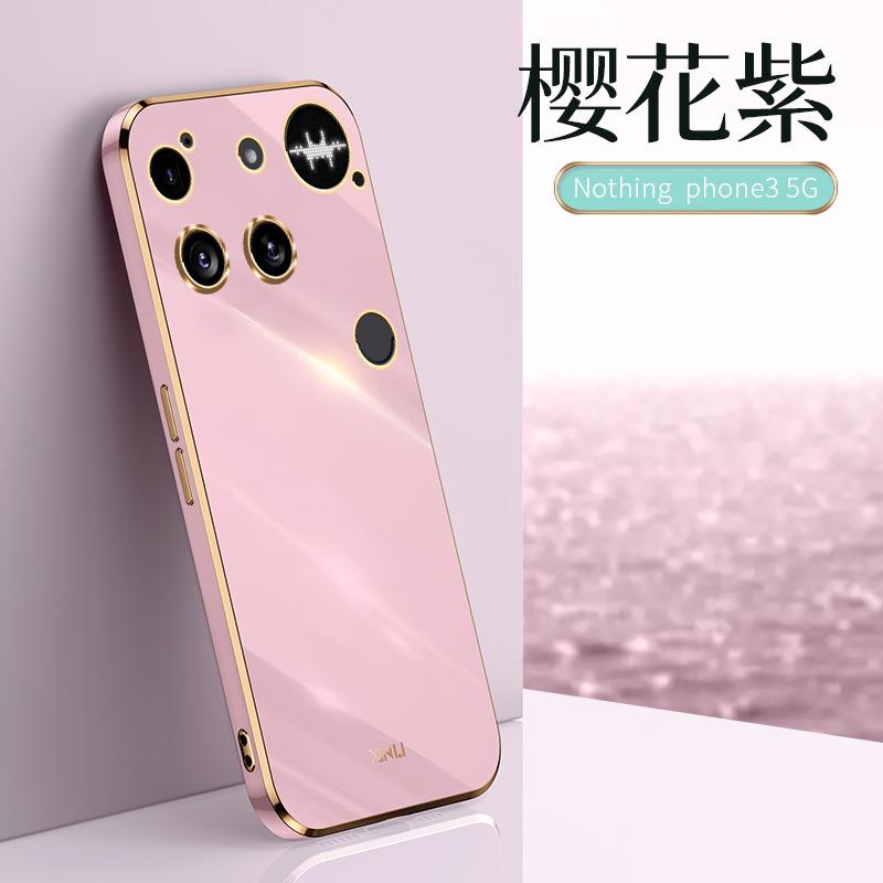 Applicable To Nothing Phone3 Mobile Phone Case Lens All-inclusive Straight Edge Electroplating phone2A Solid Color Soft Case Protection
