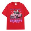 Get in Loser We Going Therapy Tshirt Funny Animal Raccoon Possum Meme Short Sleeve Tshirts Unisex Women Cotton Loose T Shirts