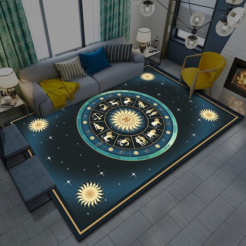 Living Room Carpet Modern Starry Sky Colorful Cartoon Theme Children's Bedroom Room Carpet Mat
