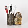 Egyptian Themed Decorative Pen Stand With Intricate Design Resins Craft Pencil Holder Organizers For Modern Home Accent