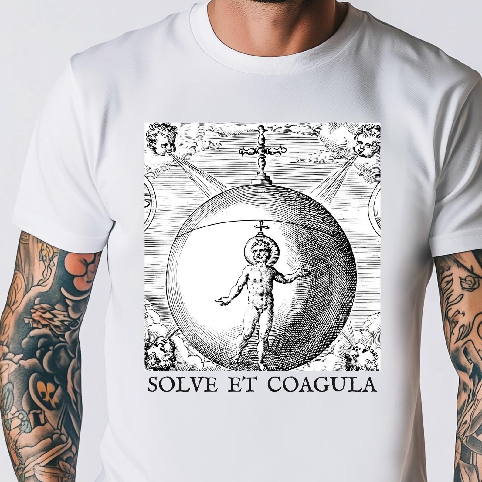 Solve et Coagula Shirt | Alchemy Occult T-Shirt | Esoteric Hermetic Tee | Chaos Magick Goth Clothing | Unisex Symbolism Top | Dark Text 3XL