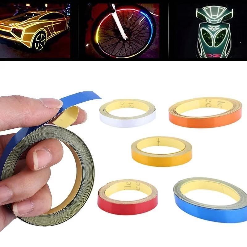 Warning Stickers Waterproof Tape Auto Car Motorcycle Reflective Material Roadway Safety Accessories Tyre Sticker Yellow